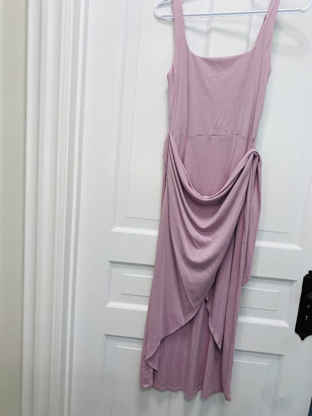 Aritzia Wilfred Saturn Wrap Dress Lilac Midi Square-Necked